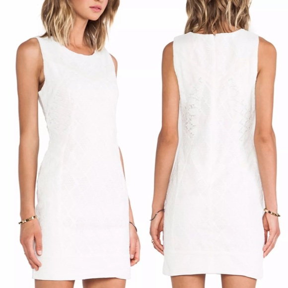 Greylin Dresses & Skirts - Greylin Revolve Dress Bodycon Sleeveless Ivory White Lace Cocktail Stretchy Sz M